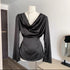 Satin Cowl Neck Top